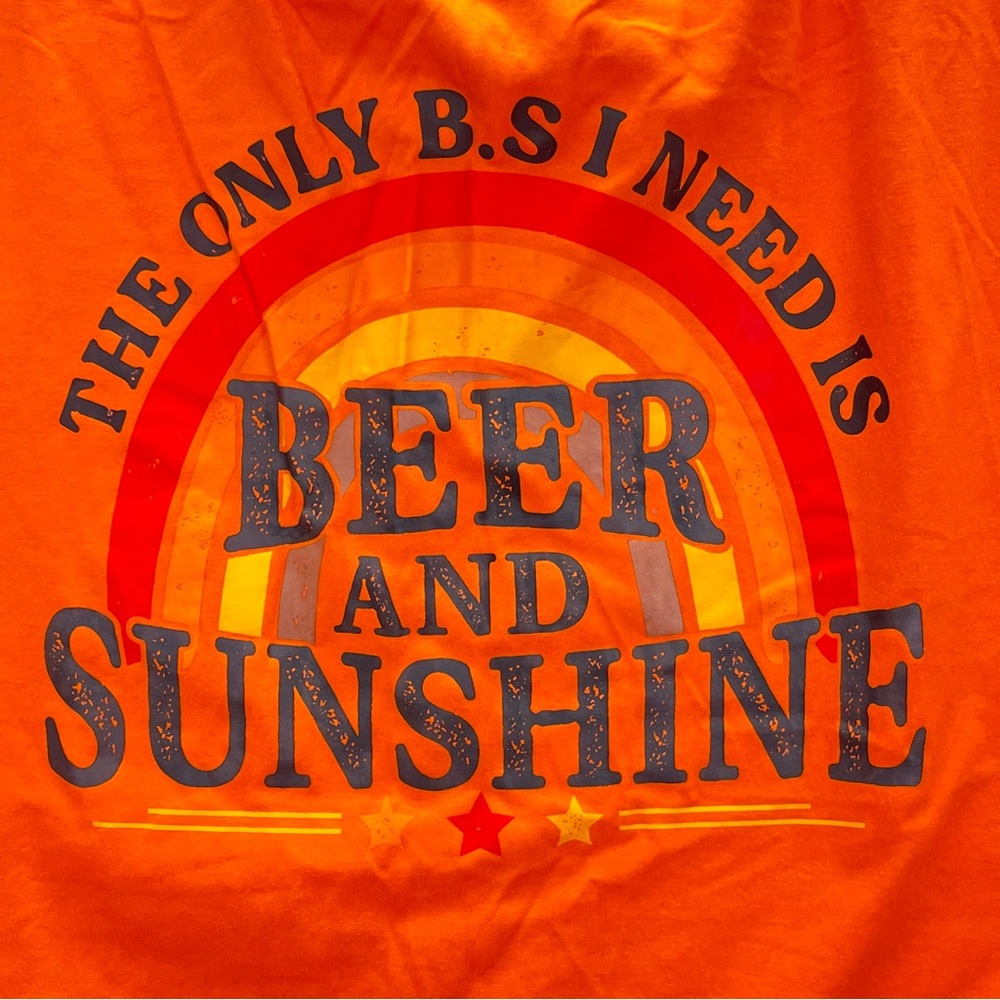 Imperfect beer sunshine top‎ medium cold shoulder graphic summer beach party top